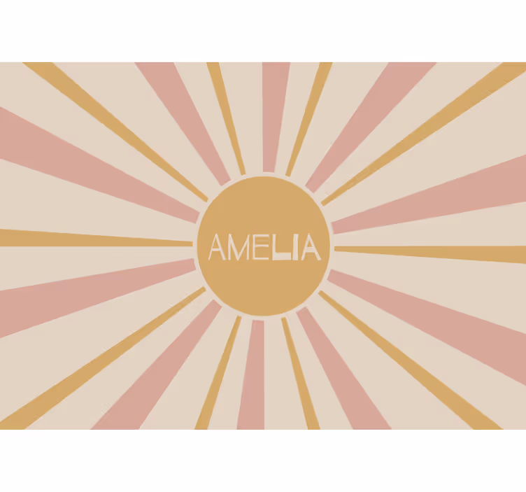 Mural quote sunburst personalized name - TenStickers