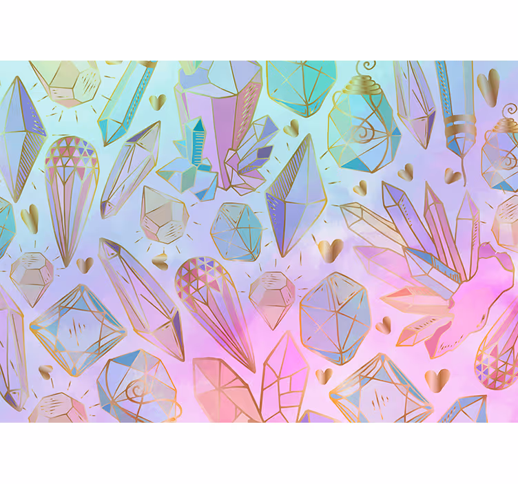 Painting wall mural geometric gemstones design - TenStickers