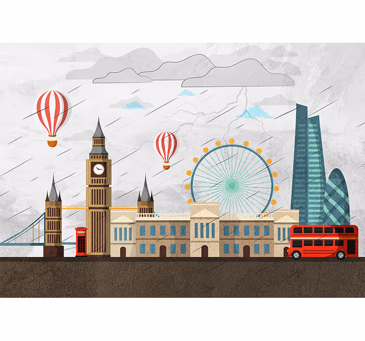 London wall mural london skyline adventure - TenStickers