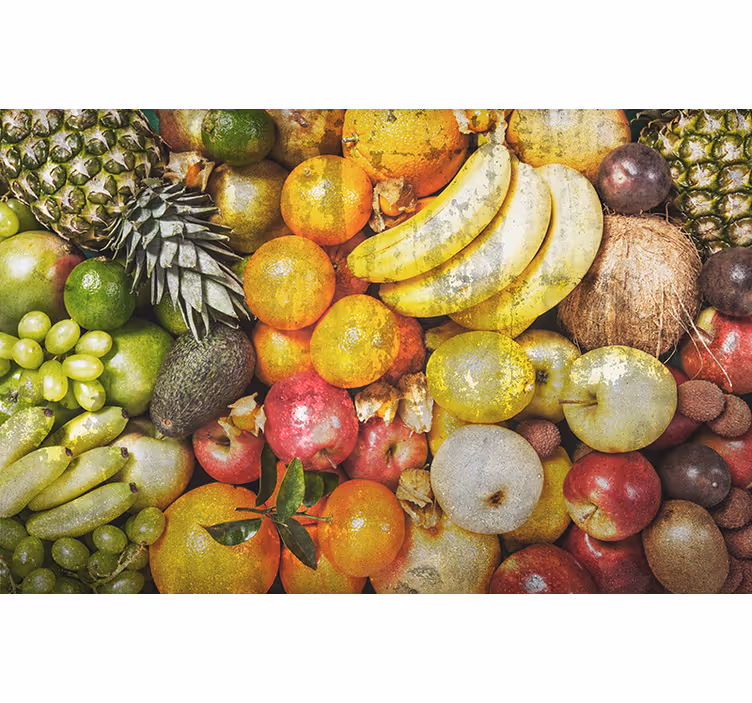 Fruit on Concrete stone wall mural - TenStickers