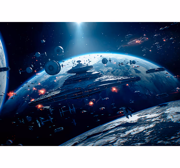 Outer space scene space wall mural - TenStickers