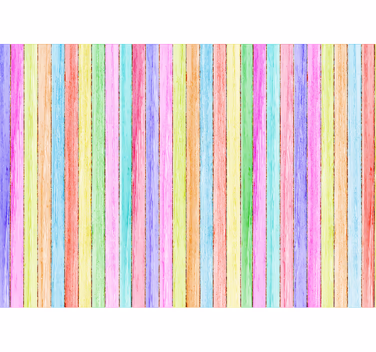 Color wood planks wall mural  - TenStickers