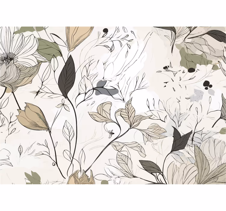 Draw flowers Bathroom Mural - TenStickers