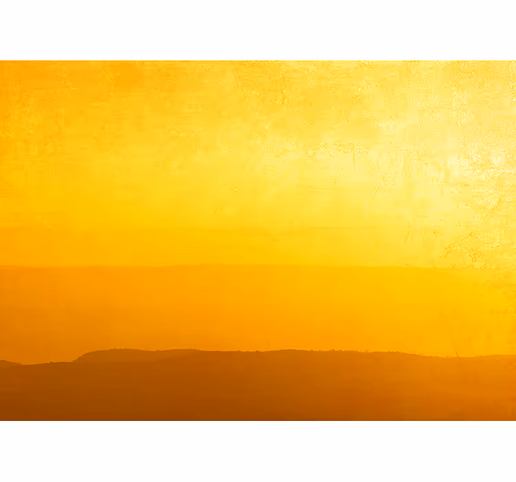 Hills at sunset Yellow wall mural - TenStickers