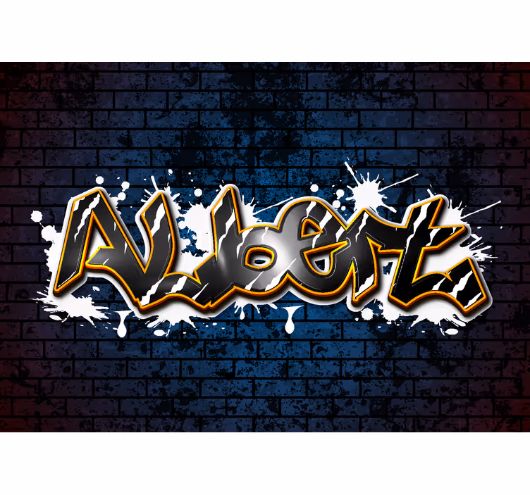 Brick wall with name Teenage wall mural - TenStickers