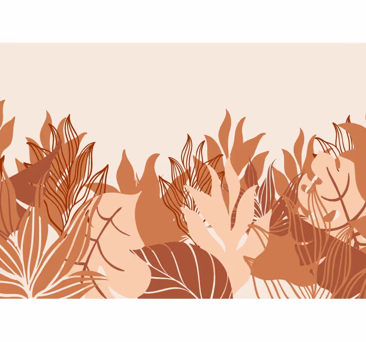 Tropical landscape terracotta wall mural - TenStickers