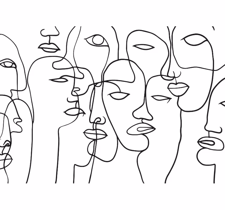 Face pattern abstract wall mural - TenStickers