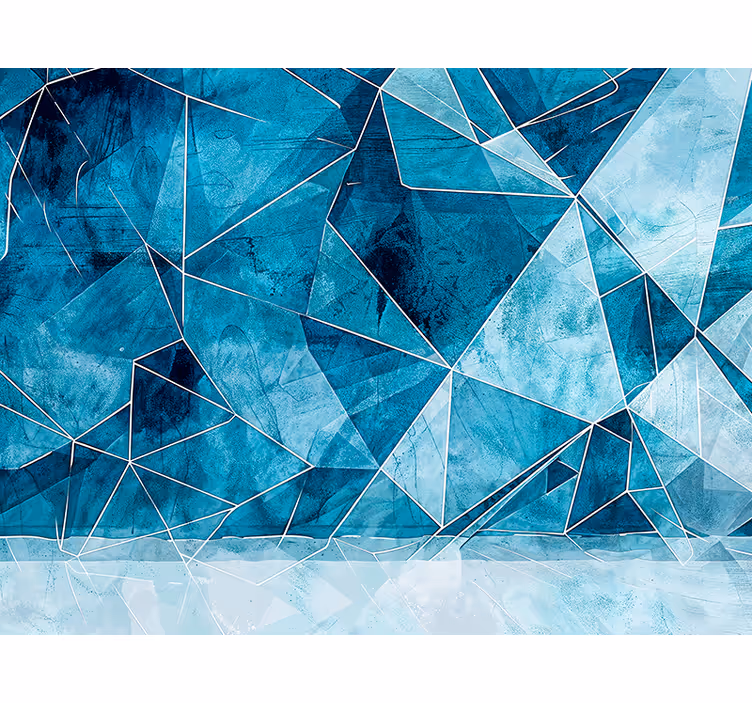 Fractured azure abstract wall mural - TenStickers