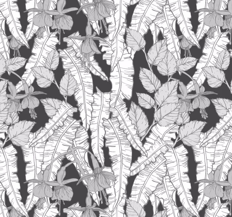 Gray rainforest design office mural - TenStickers