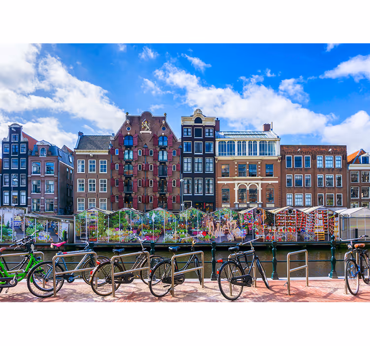 Amsterdam wall mural amsterdam canal view - TenStickers