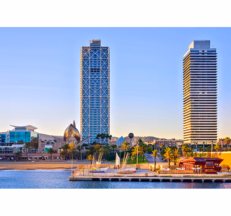 Coastal View Barcelona mural - TenStickers