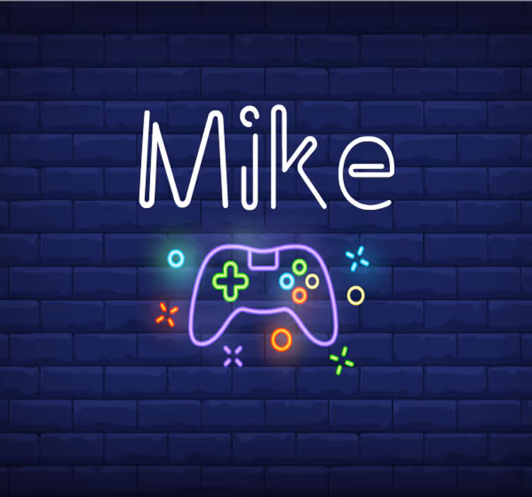 Console controller with neon lights mural - TenStickers