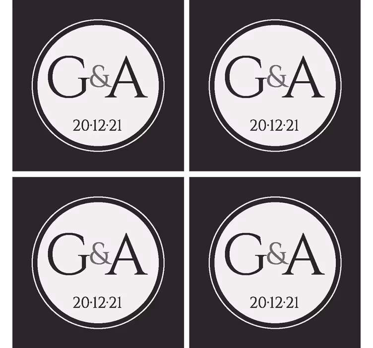 Personalized Classic Wedding Coaster - TenStickers