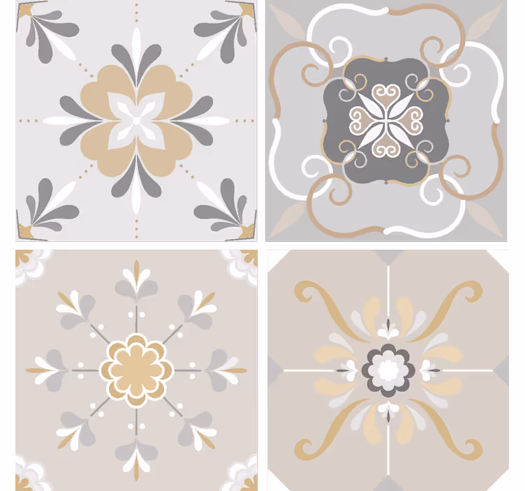 Floral inspired tile coaster - TenStickers