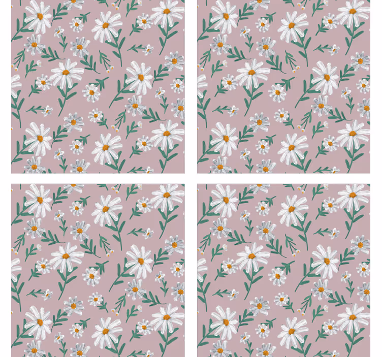 Coasters with floral pattern background - TenStickers