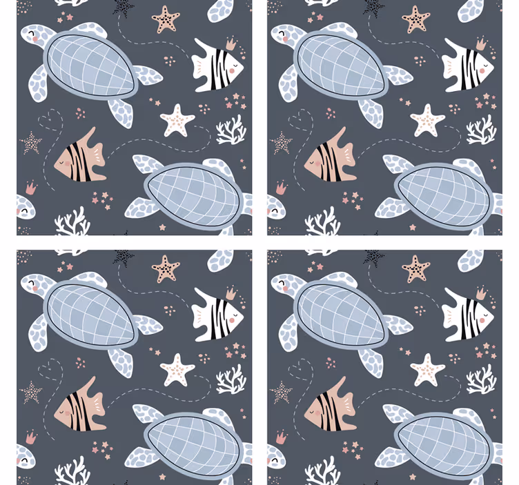Geek coasters sea creatures design - TenStickers