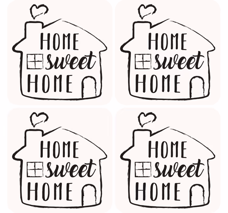 Text coasters for a charming home - TenStickers