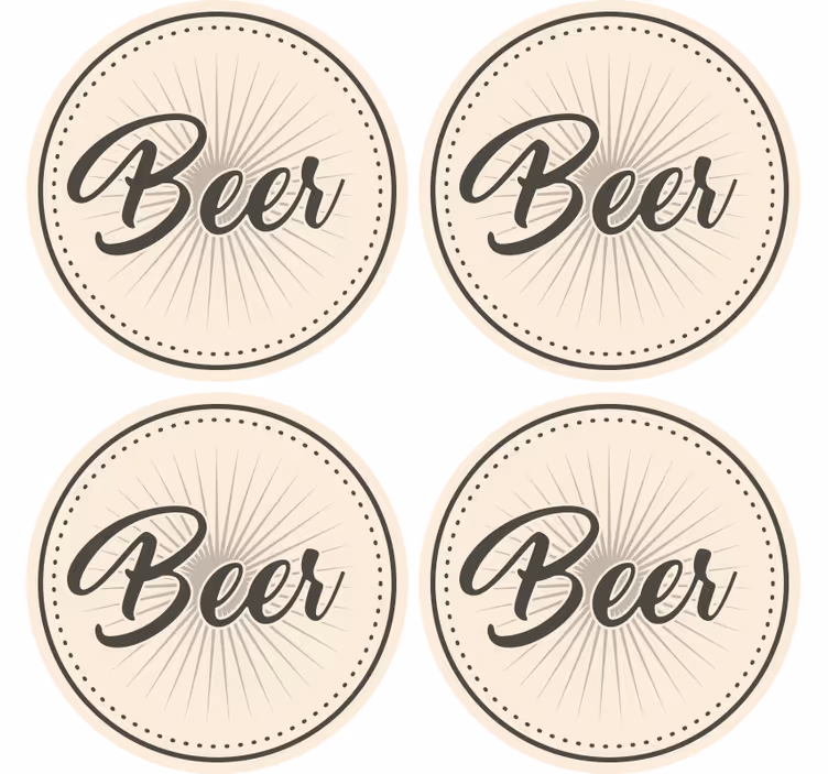 Elegant brew typography beer mats - TenStickers