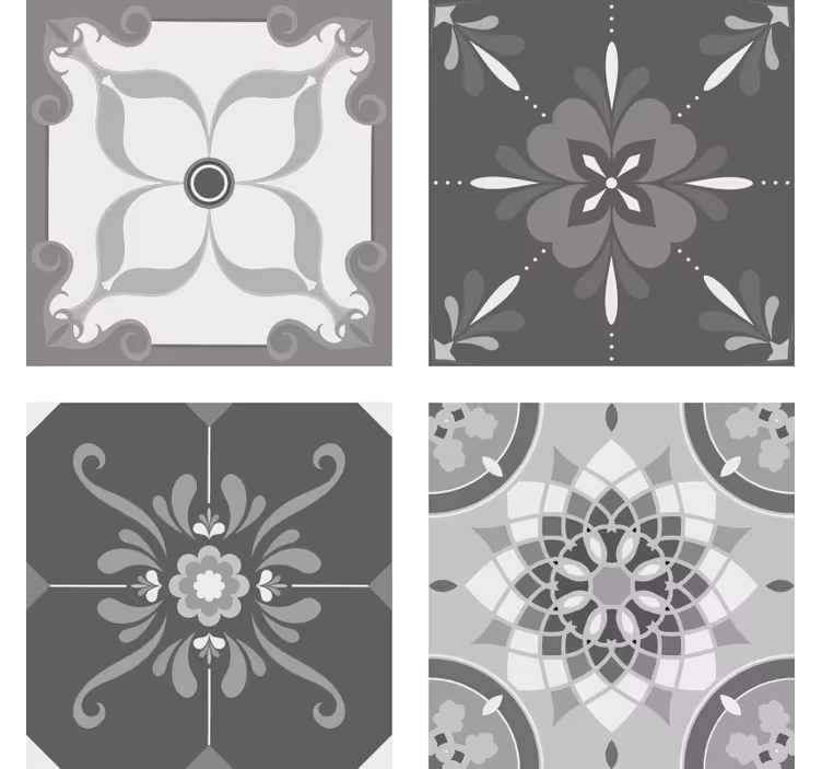 Coasters with intricate grey pattern - TenStickers