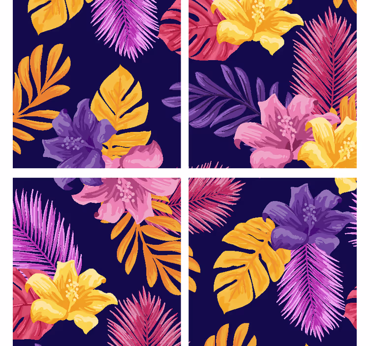 Tropical and colorful pattern modern coaster - TenStickers