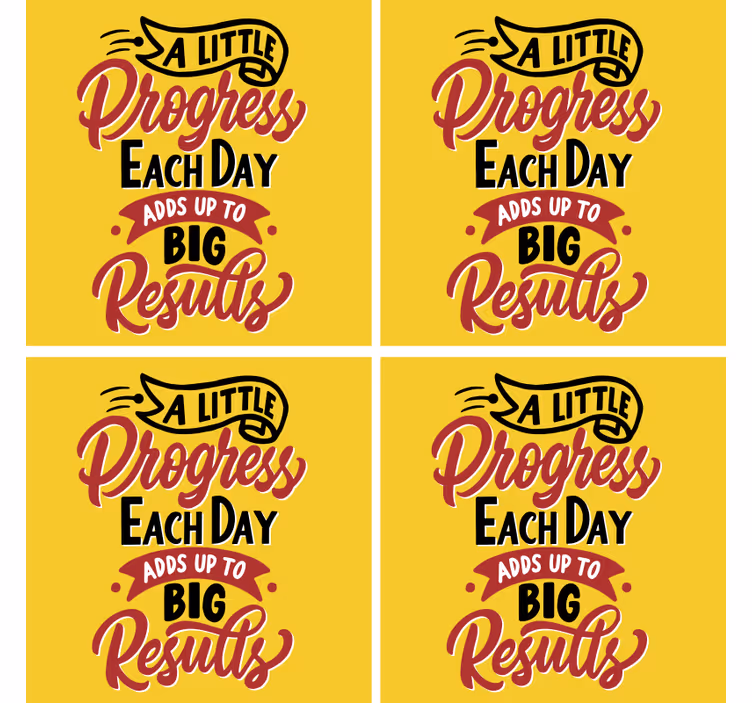 Text coasters with inspirational quote design - TenStickers