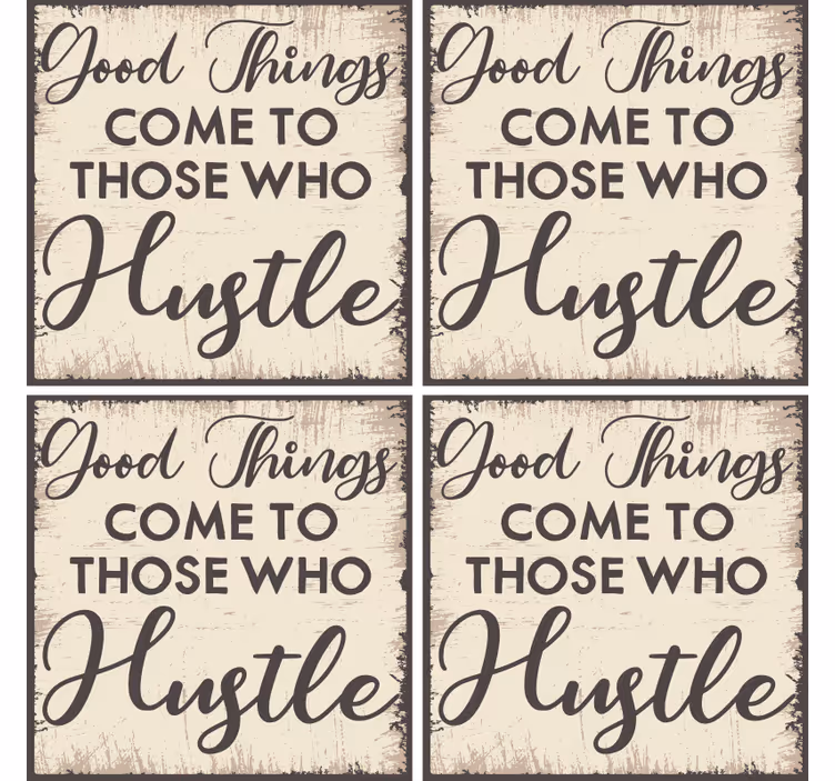 Text coasters with motivational quote design - TenStickers