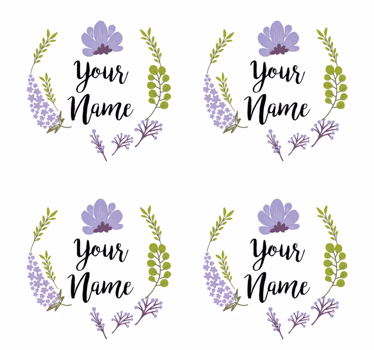 Personalizable coasters with floral design - TenStickers
