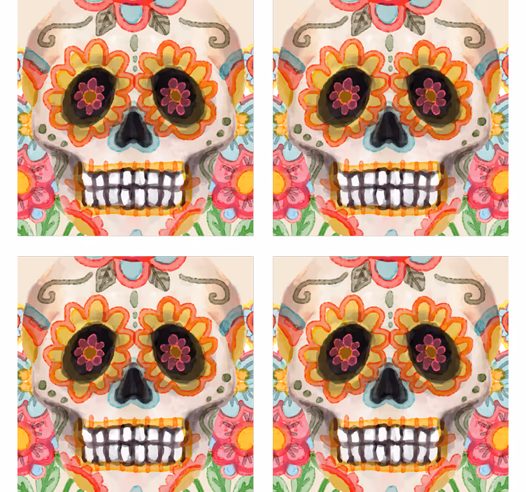 Mexican skull drink coaster - TenStickers