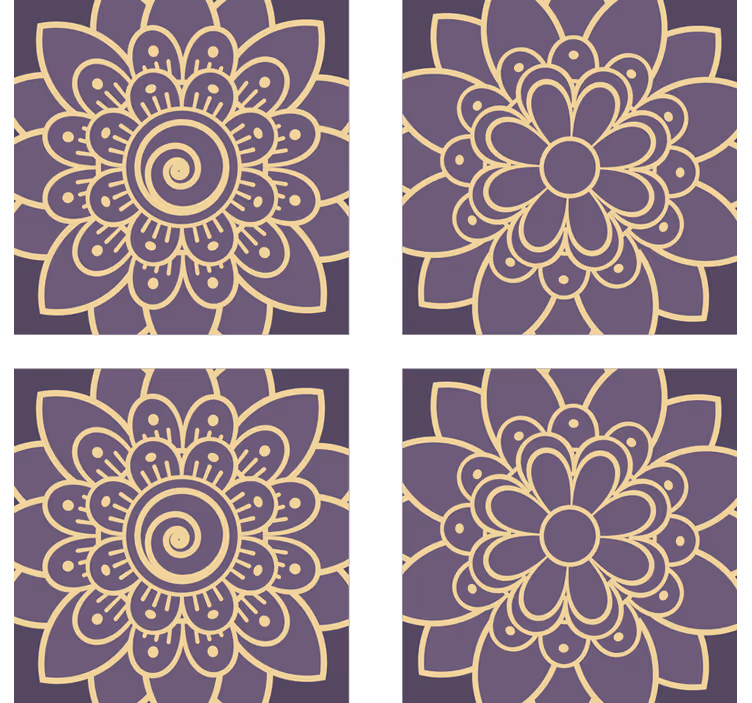 Coasters with floral golden designs - TenStickers
