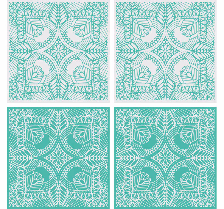 Coasters intricate floral design - TenStickers