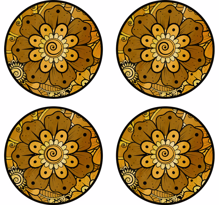 Paisley Indian style  drink coaster - TenStickers