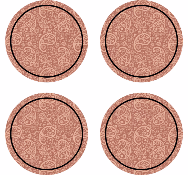 Paisley pattern drink coaster - TenStickers