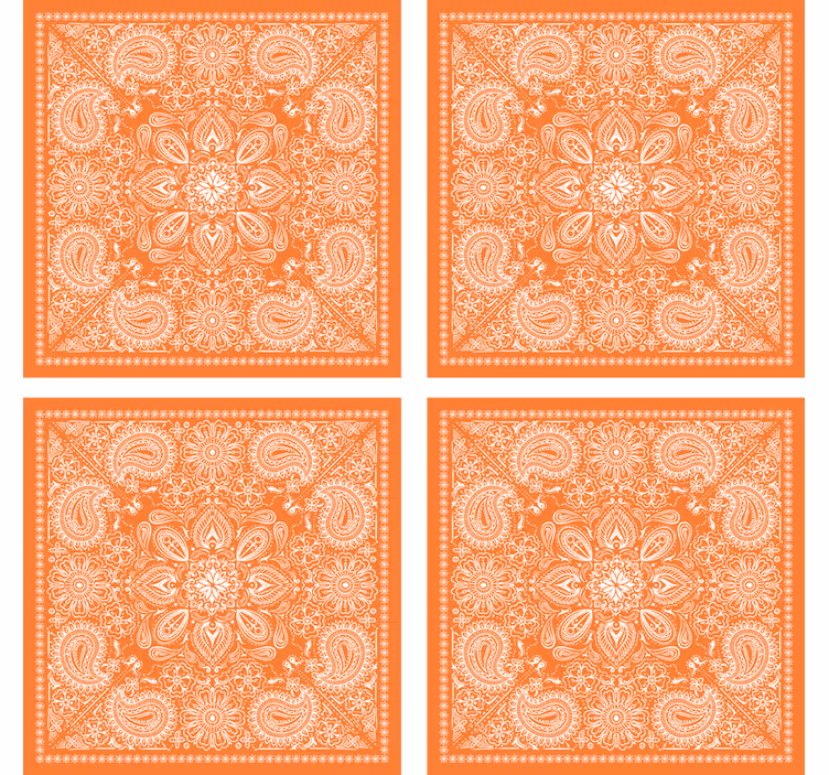 Coasters with intricate paisley design - TenStickers