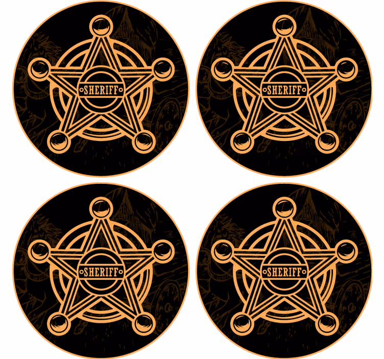 Cowboy star drink coaster - TenStickers