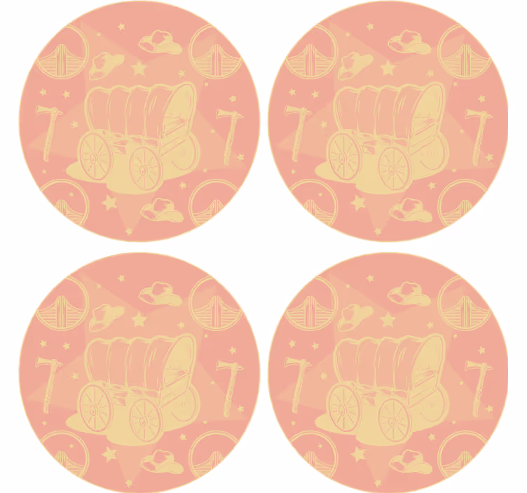 Geek coasters retro wagon style - TenStickers
