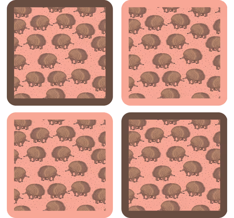 Geek coasters with hedgehog patterned surface - TenStickers