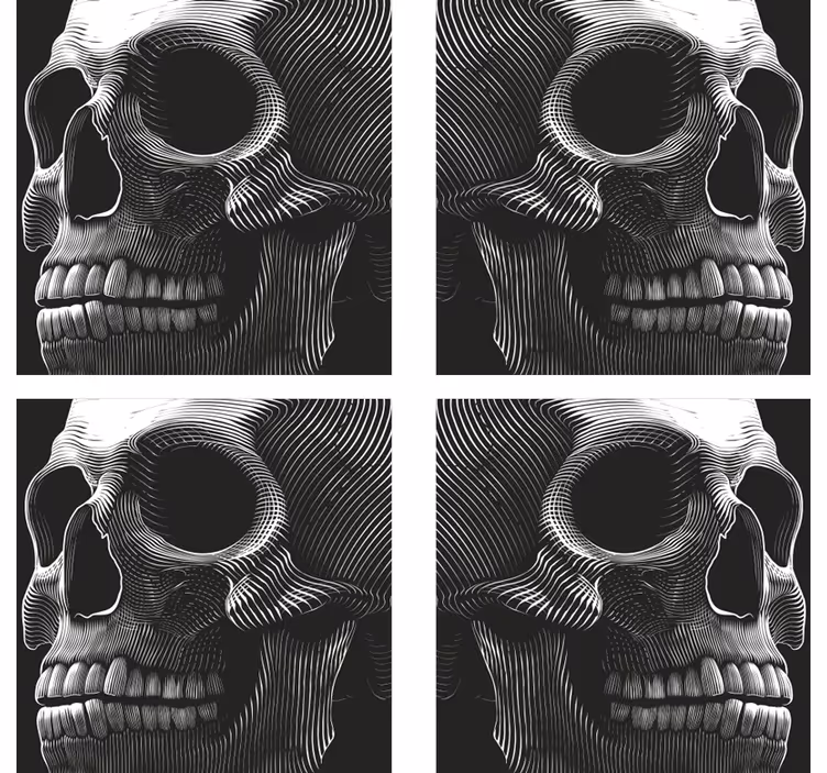 Geek coasters with stylized skull illustration - TenStickers