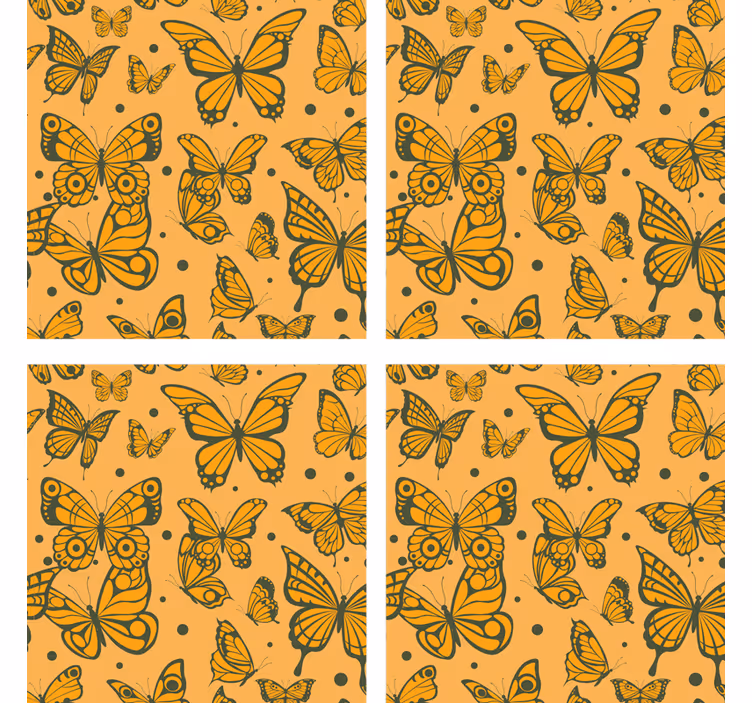 Butterfly pattern surface coasters - TenStickers
