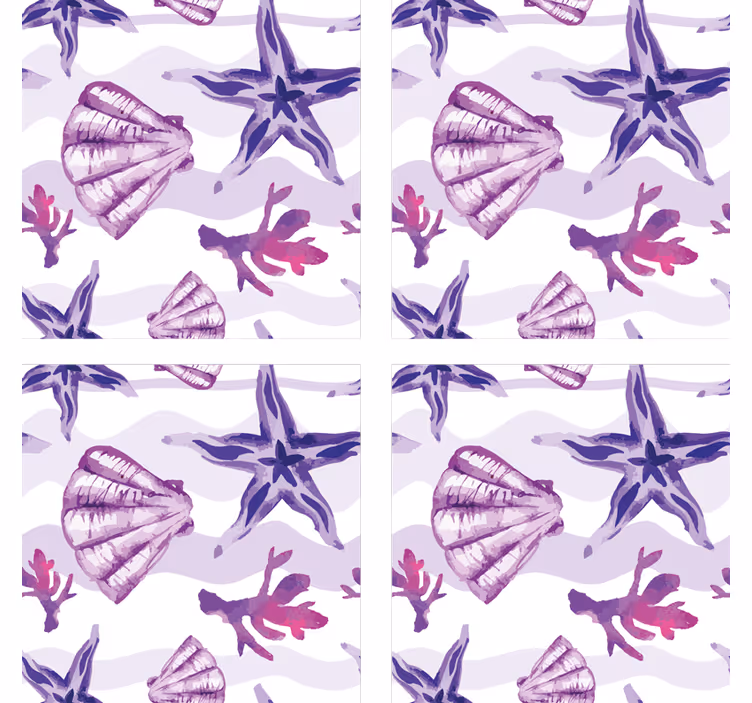 Coastal shell patterns coasters - TenStickers