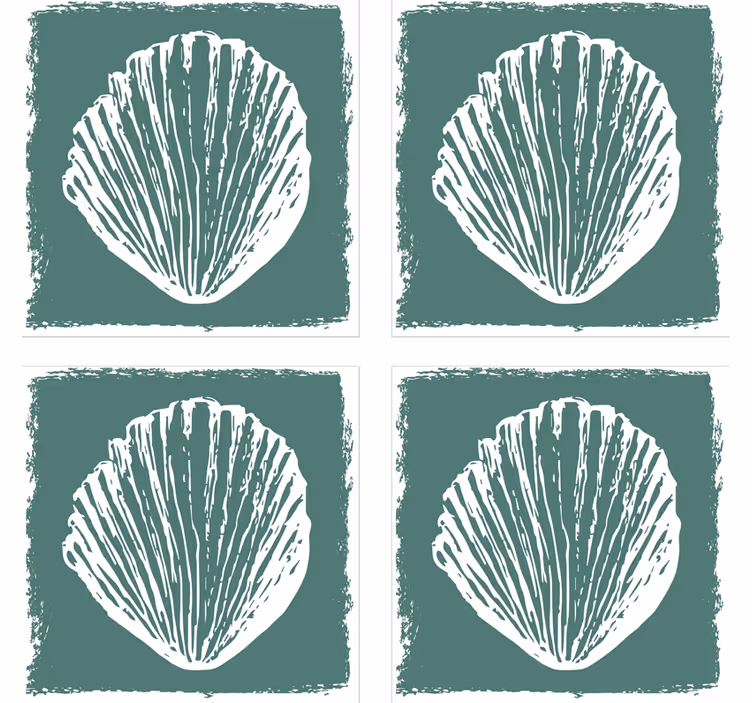 Shell print pattern coasters - TenStickers