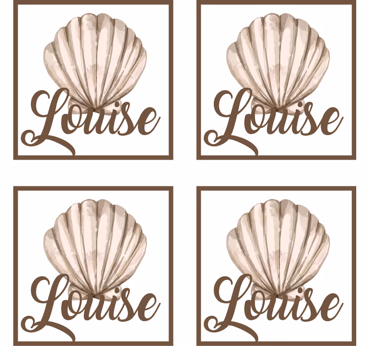 Personalizable coasters shell with custom name - TenStickers