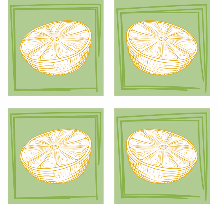 Personalizable coasters lime slice illustration - TenStickers