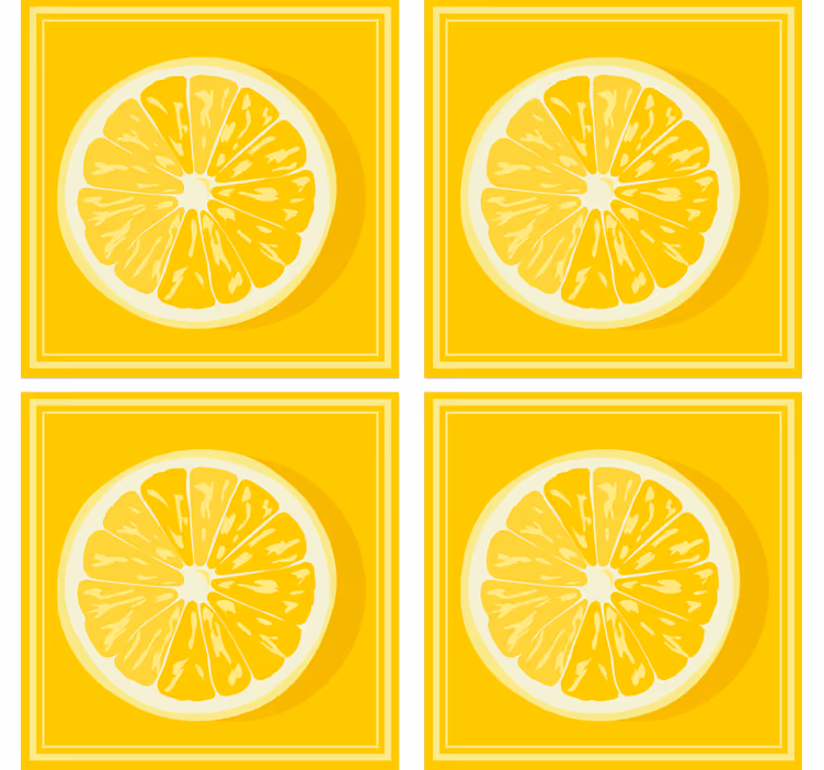 Citrus slice style coasters - TenStickers