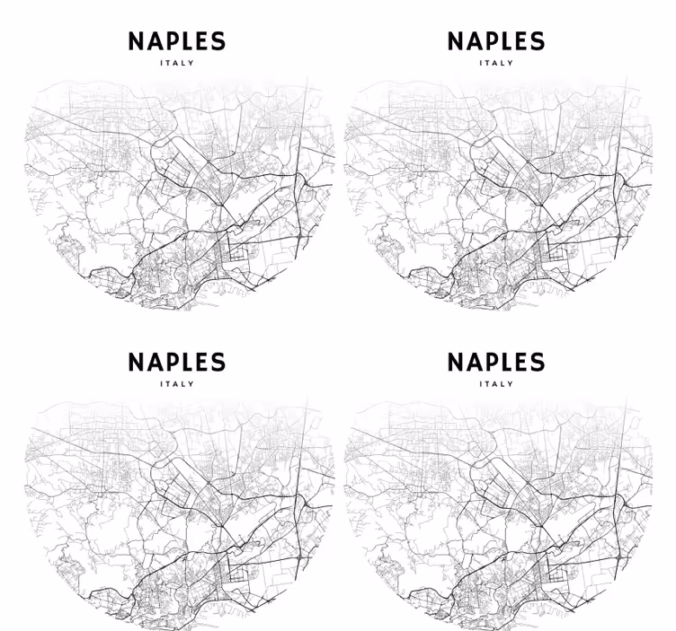 Personalizable coasters naples map outline - TenStickers