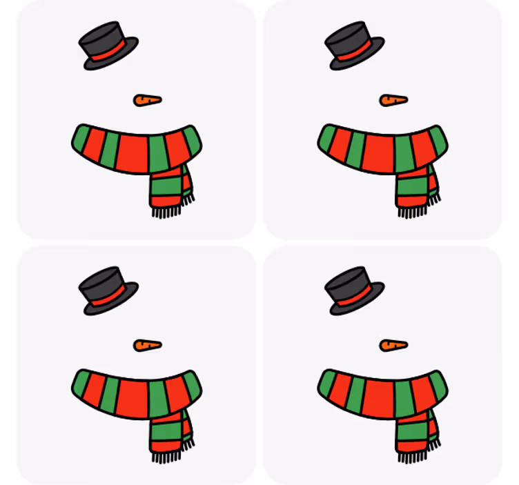 Christmas coasters snowman decor set - TenStickers