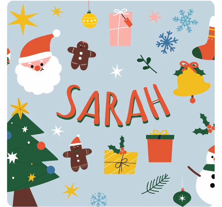 Christmas coasters featuring festive santa and gifts - TenStickers