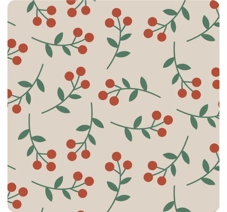 Berry branch patterns coasters - TenStickers
