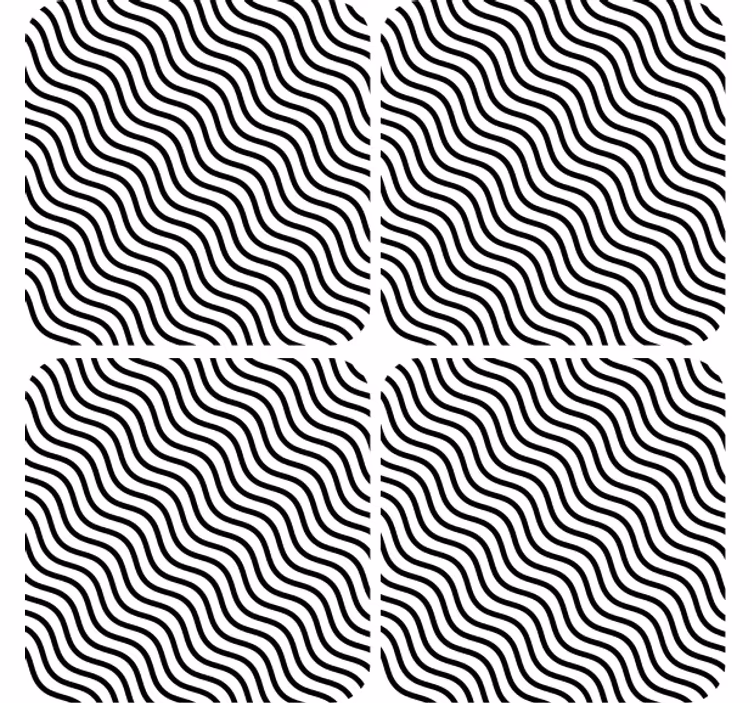Wavy black pattern coasters - TenStickers