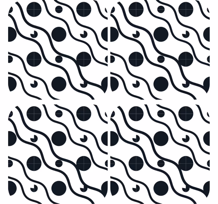 Coasters with wavy pattern and circles - TenStickers