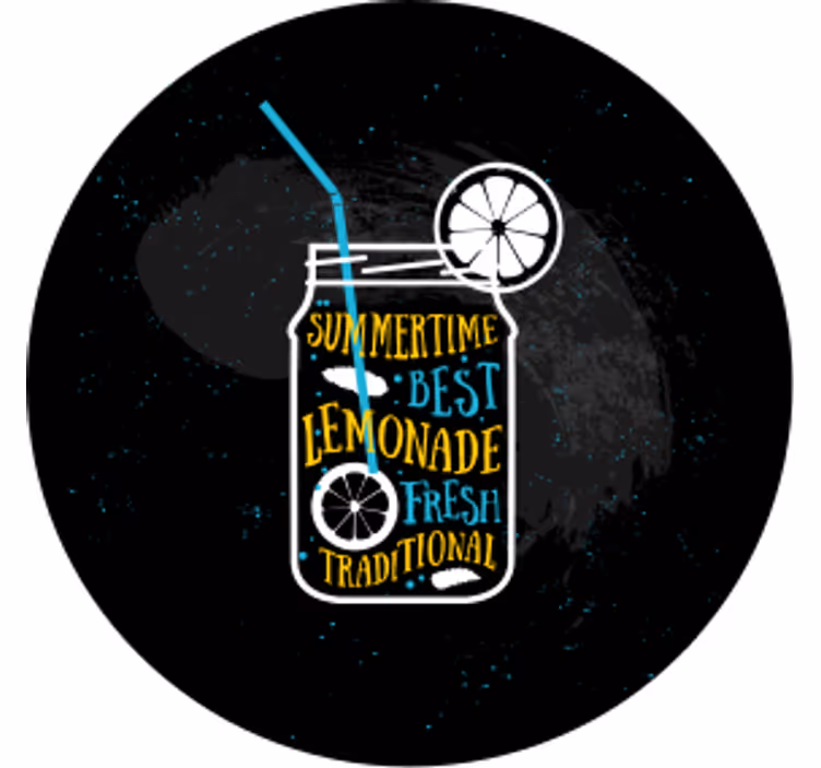 Modern coasters refreshing lemonade jar set - TenStickers
